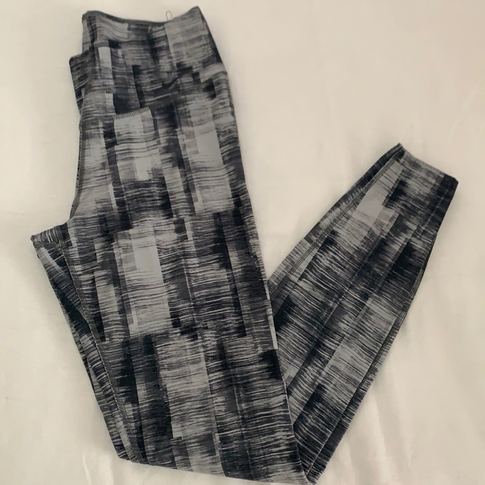 Nike legend legging gray/white full length- sz SM